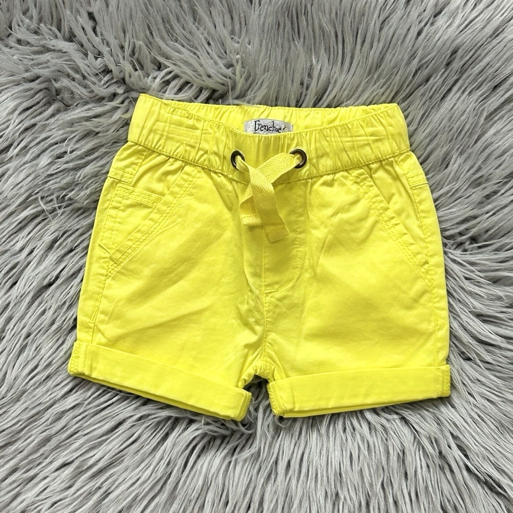 Frenchie Mini Couture Neon Yellow Elastic Waist Shorts Size 6 Month NEW